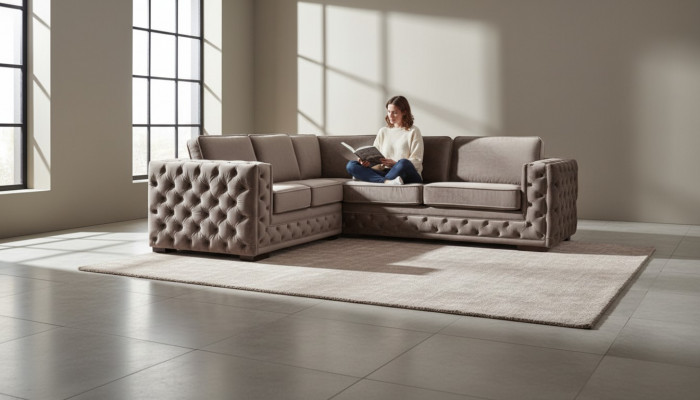 Chesterfield couch luxury velvet fabric couches sofa set button upholstery new beige