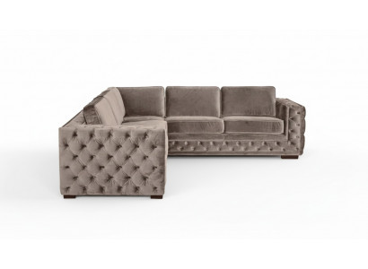 Chesterfield couch luxury velvet fabric couches sofa set button upholstery new beige