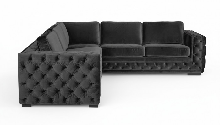 Taupe Gray Corner Sofa Chesterfield Velvet Furniture New Living Room Modern Design Sofa
