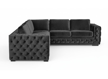 Taupe Gray Corner Sofa Chesterfield Velvet Furniture New Living Room Modern Design Sofa