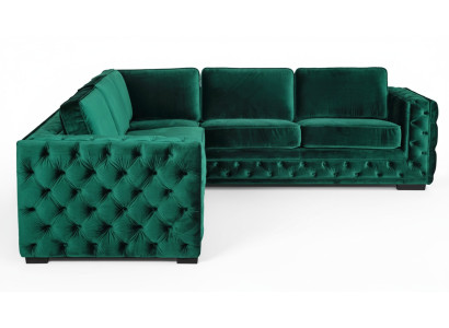 Green corner sofa Chesterfield living room modern design sofa furniture velvet corner set