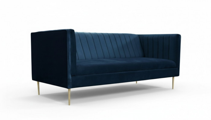 Two-seater sofa, sofas, fabric, navy blue, textile, living room, design, couches, upholstery