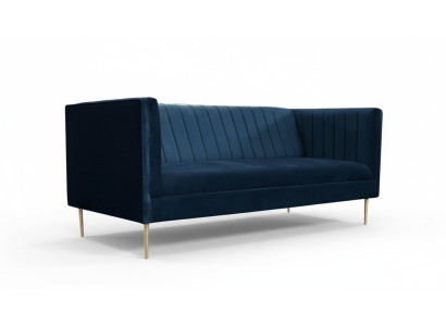 Two-seater sofa, sofas, fabric, navy blue, textile, living room, design, couches, upholstery