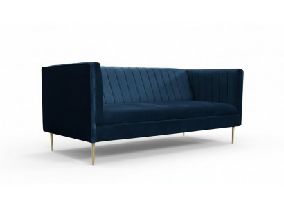 Two-seater sofa, sofas, fabric, navy blue, textile, living room, design, couches, upholstery