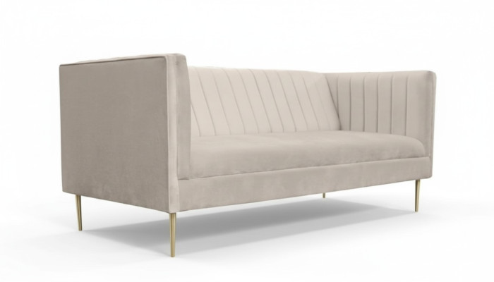 Italian furniture three-seater modern design couches sofa fabric textile velvet beige