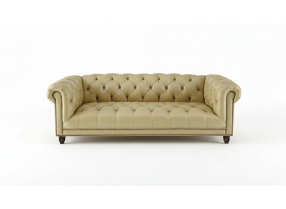 Beige three-seater leather Chesterfield living room modern design couches sofa new
