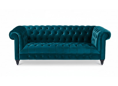 Chesterfield Turkish Velvet Couch Luxury Upholstered Furniture Sofa with Buttons Three-Seater