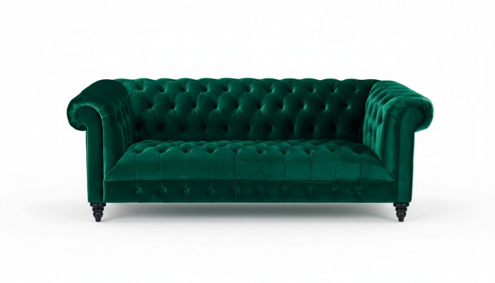 Chesterfield Turkish Couch Luxury Upholstered Furniture Sofa with Buttons Three-Seater Velvet