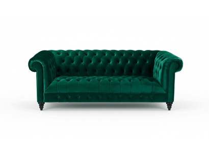 Chesterfield Turkish Couch Luxury Upholstered Furniture Sofa with Buttons Three-Seater Velvet