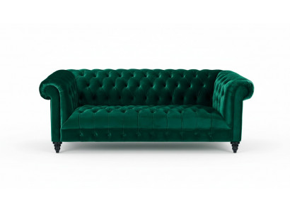 Chesterfield Turkish Couch Luxury Upholstered Furniture Sofa with Buttons Three-Seater Velvet