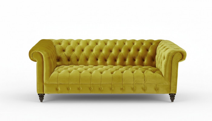 Yellow Three-Seater Chesterfield Modern Design Couch Fabric Sofa New Original Furniture