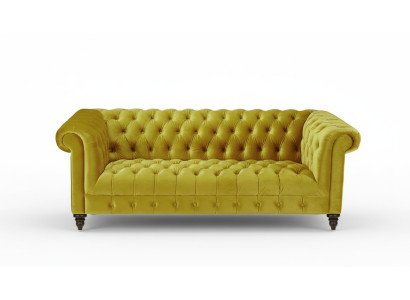 Yellow Three-Seater Chesterfield Modern Design Couch Fabric Sofa New Original Furniture