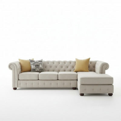 Corner sofa beige living landscape couch corner suite upholstery chesterfield furniture design