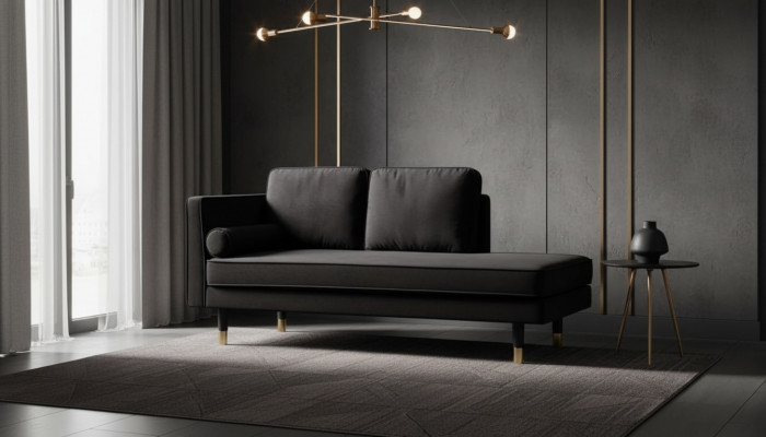 Chaise lounge creative furniture new living room modern design black sofa