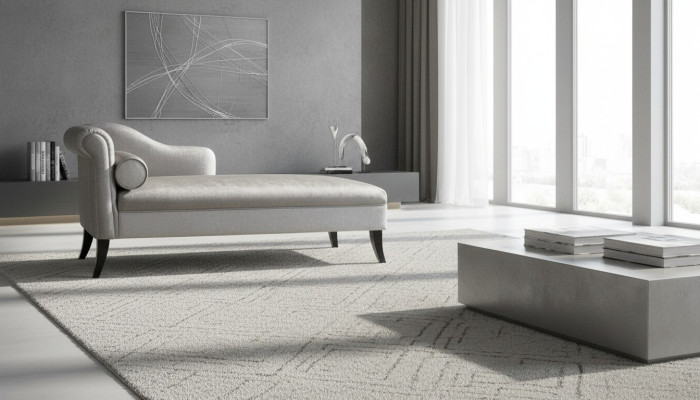 Chaise longue Creative Furniture Living Room Modern Design Sofa Fabric Silver