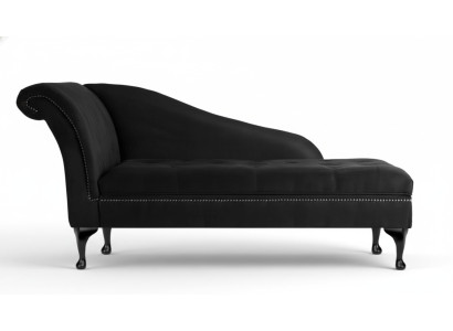 Elegant chaise longue lounge Chesterfield button-tufted velvet chaise lounge.