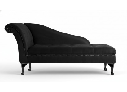 Elegant chaise longue lounge Chesterfield button-tufted velvet chaise lounge.