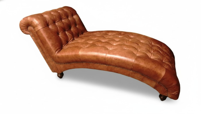 Chesterfield Brown Chaise Longue Furniture Sofa Living Room Modern