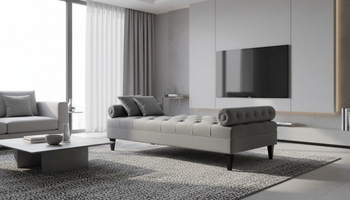 Chaise longue modern design sofa lounge furniture living room fabric