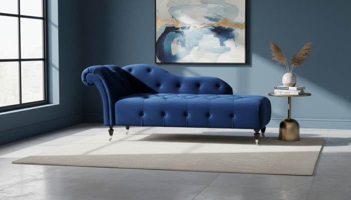 Elegant Chesterfield chaise lounges with buttons velvet chaise longue chaise.