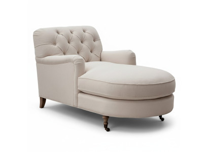 Beige Chesterfield Chaise Lounge Sofa Living Room Modern