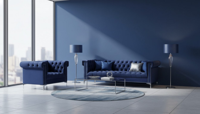 Blue chesterfield sofa set couch royal blue couches sofa set new