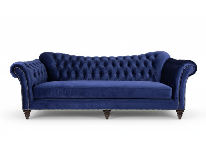 Blue Chesterfield Living Room Modern Design Couches Sofa Designer Furniture Fabric