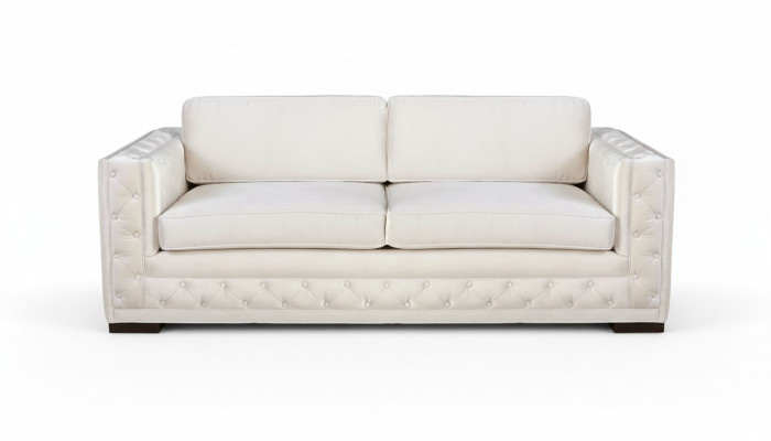 White Chesterfield Modern Design Sofa Textile Couch New Creative Furniture 3-Seater