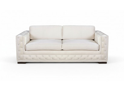 White Chesterfield Modern Design Sofa Textile Couch New Creative Furniture 3-Seater