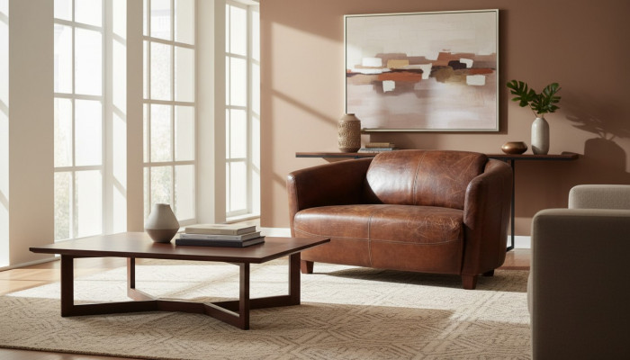 Brown Leather Sofa New Creative Furniture Living Room Modern Design Couches Sofas