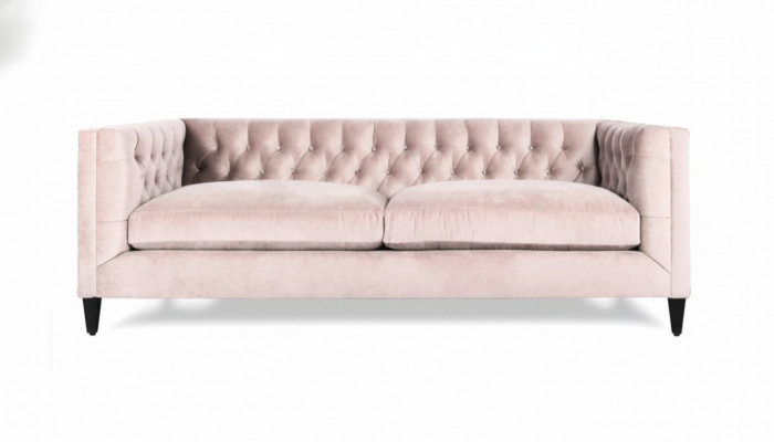 Pink three-seater sofa modern fabric living room design couches new luxury furniture new