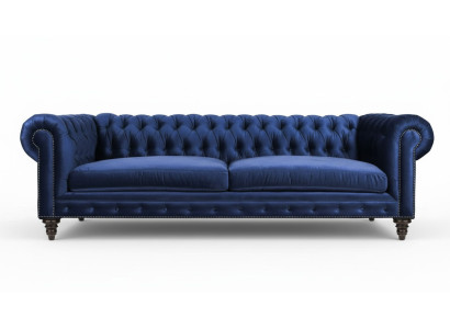 Blue Chesterfield Three-Seater Modern Design Couches Sofa Furniture Fabric Sofas New