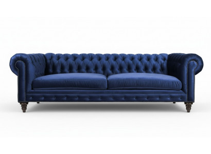 Blue Chesterfield Three-Seater Modern Design Couches Sofa Furniture Fabric Sofas New