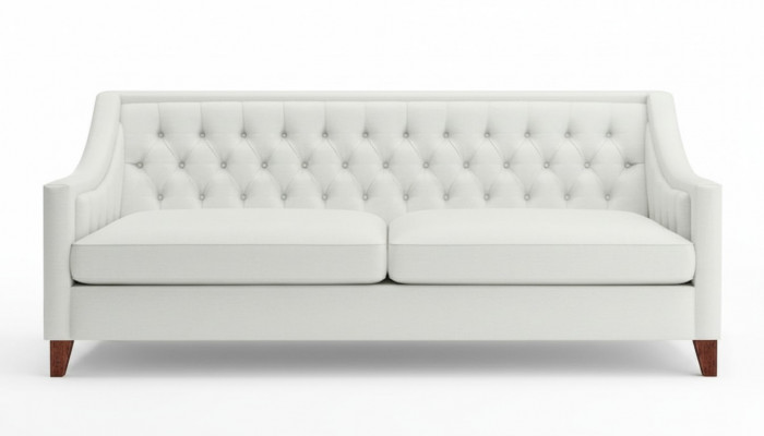 White Three-Seater Chesterfield Modern Design Couch Textile Sofa New Original Furniture