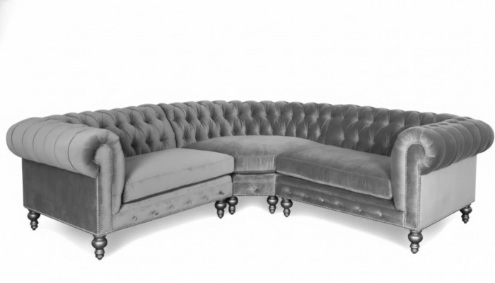 Corner sofa, couch, living landscape, corner suite, sofas, couches, Chesterfield silver