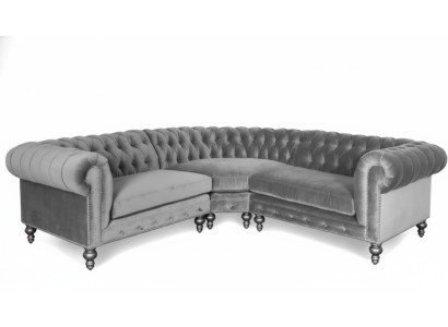 Corner sofa, couch, living landscape, corner suite, sofas, couches, Chesterfield silver