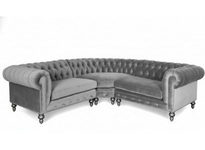 Corner sofa, couch, living landscape, corner suite, sofas, couches, Chesterfield silver