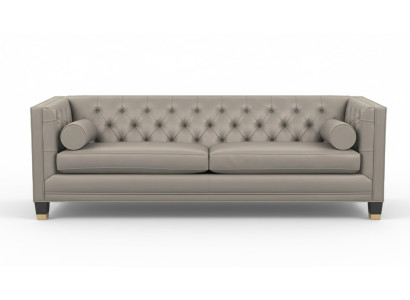 Taupe three-seater Chesterfield modern design couches leather sofa fabric furniture new