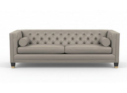 Taupe three-seater Chesterfield modern design couches leather sofa fabric furniture new