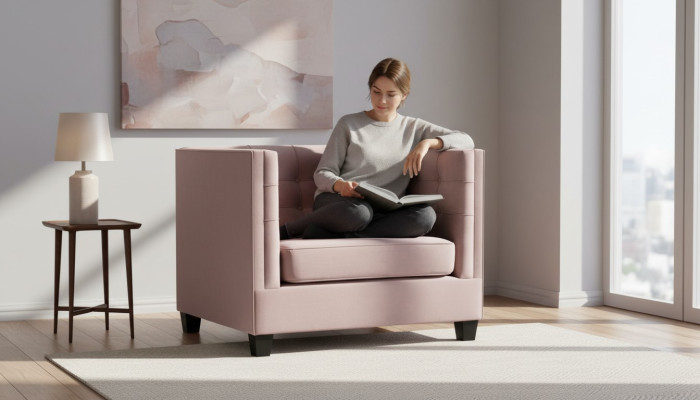 Chesterfield Armchair Textile Fabric Creative Furniture New Modern Living Room Purple