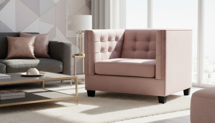 Chesterfield Armchair Textile Fabric Creative Furniture New Modern Living Room Purple