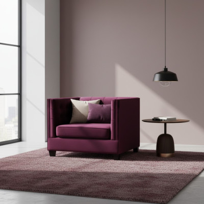 Chesterfield Armchair Textile Fabric Violet Creative Furniture New Living Room Modern