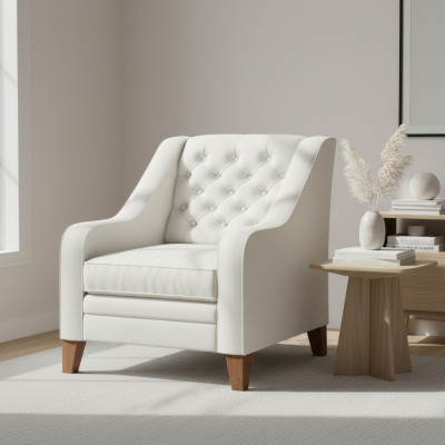 Armchair Textile Fabric White Creative Furniture New Living Room Modern Chesterfield