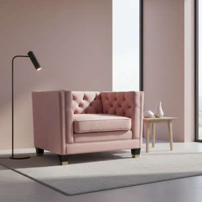 Chesterfield Armchair Textile Fabric Purple Creative Furniture New Living Room Modern