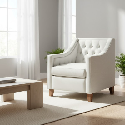 Armchair Textile Fabric White Creative Furniture New Loft Living Room Modern
