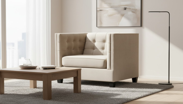 Armchair Textile Fabric Loft Gray Creative Furniture New Modern Living Room