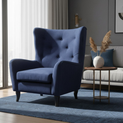 Armchair Textile Fabric Chesterfield Velvet Furniture Living Room Modern Couches Blue