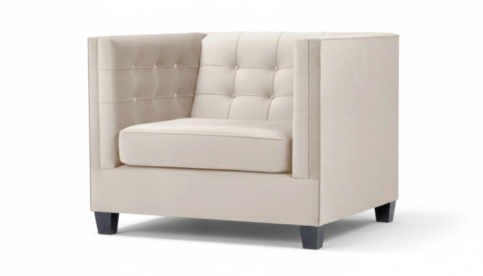 Modern Chesterfield Armchair Textile Fabric White Creative Loft Furniture New Living Room
