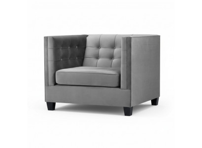 Chesterfield Armchair Textile Fabric Gray New Living Room Modern Creative