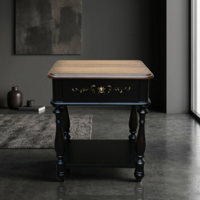 Designer nightstand console luxury nightstands side leather console wood new